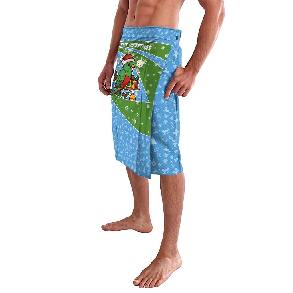 Guatemala Christmas Lavalava with Blue Green Christmas Quetzal Bird Gift and Coat of Arms - Wonder Print Shop