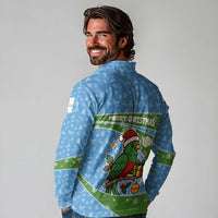 Guatemala Christmas Long Sleeve Polo Shirt with Blue Green Christmas Quetzal Bird Gift and Coat of Arms - Wonder Print Shop