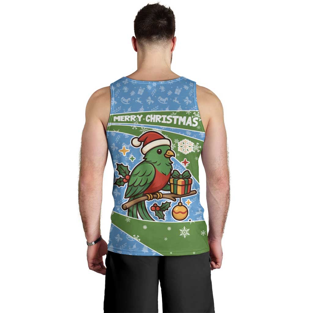 Guatemala Christmas Men Tank Top with Blue Green Christmas Quetzal Bird Gift and Coat of Arms - Wonder Print Shop