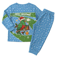 Guatemala Christmas Pajama Set with Blue Green Christmas Quetzal Bird Gift and Coat of Arms - Wonder Print Shop