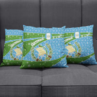 Guatemala Christmas Pillow Cover with Blue Green Christmas Quetzal Bird Gift and Coat of Arms - Wonder Print Shop