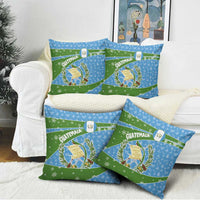 Guatemala Christmas Pillow Cover with Blue Green Christmas Quetzal Bird Gift and Coat of Arms - Wonder Print Shop