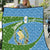 Guatemala Christmas Quilt with Blue Green Christmas Quetzal Bird Gift and Coat of Arms - Wonder Print Shop