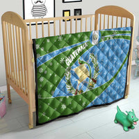 Guatemala Christmas Quilt with Blue Green Christmas Quetzal Bird Gift and Coat of Arms - Wonder Print Shop