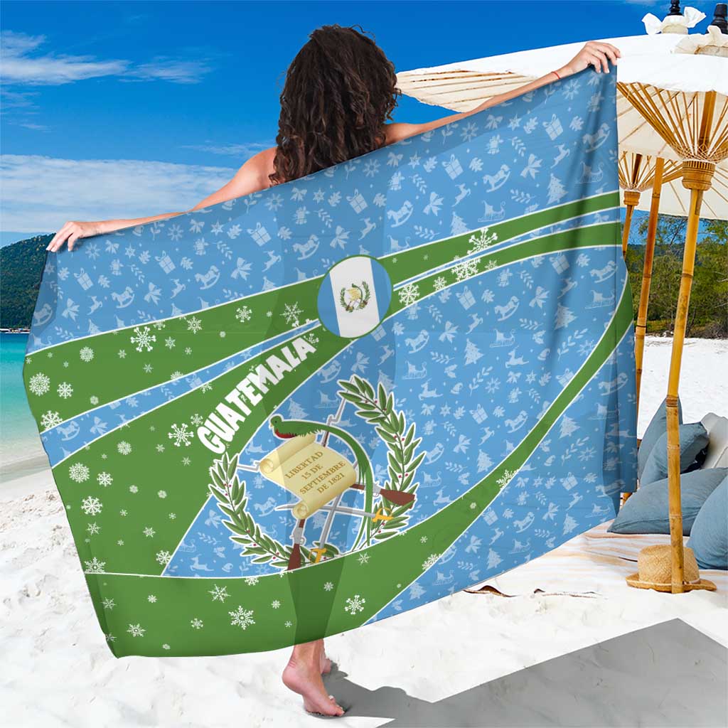 Guatemala Christmas Sarong with Blue Green Christmas Quetzal Bird Gift and Coat of Arms - Wonder Print Shop