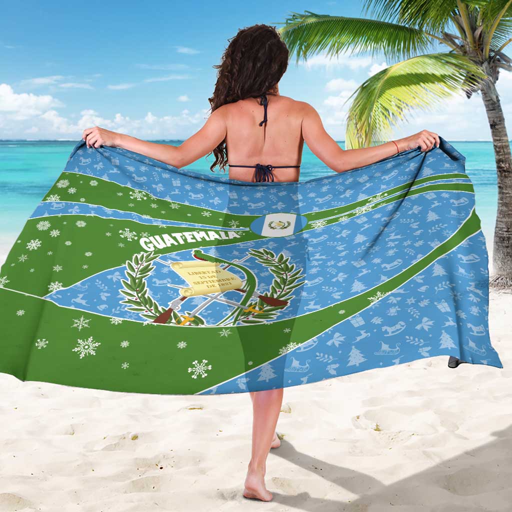 Guatemala Christmas Sarong with Blue Green Christmas Quetzal Bird Gift and Coat of Arms - Wonder Print Shop