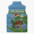 Guatemala Christmas Sleeveless Puffer Jacket with Blue Green Christmas Quetzal Bird Gift and Coat of Arms - Wonder Print Shop