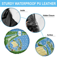 Guatemala Christmas Spare Tire Cover with Blue Green Christmas Quetzal Bird Gift and Coat of Arms - Wonder Print Shop