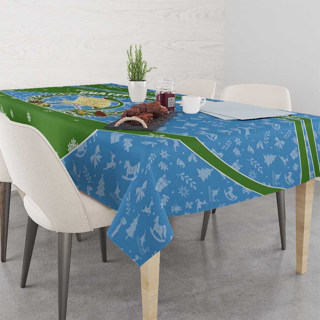 Guatemala Christmas Tablecloth with Blue Green Christmas Quetzal Bird Gift and Coat of Arms - Wonder Print Shop