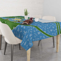 Guatemala Christmas Tablecloth with Blue Green Christmas Quetzal Bird Gift and Coat of Arms - Wonder Print Shop