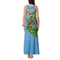 Guatemala Christmas Tank Maxi Dress with Blue Green Christmas Quetzal Bird Gift and Coat of Arms - Wonder Print Shop