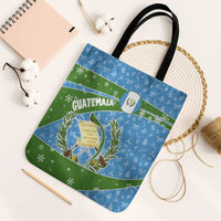 Guatemala Christmas Tote Bag with Blue Green Christmas Quetzal Bird Gift and Coat of Arms - Wonder Print Shop