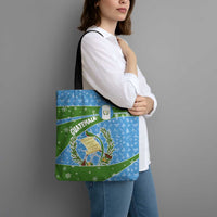 Guatemala Christmas Tote Bag with Blue Green Christmas Quetzal Bird Gift and Coat of Arms - Wonder Print Shop