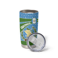 Guatemala Christmas Tumbler Cup with Blue Green Christmas Quetzal Bird Gift and Coat of Arms - Wonder Print Shop