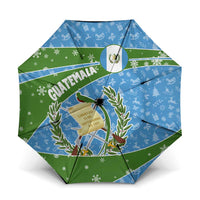 Guatemala Christmas Umbrella with Blue Green Christmas Quetzal Bird Gift and Coat of Arms - Wonder Print Shop