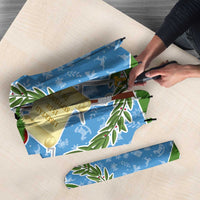 Guatemala Christmas Umbrella with Blue Green Christmas Quetzal Bird Gift and Coat of Arms - Wonder Print Shop