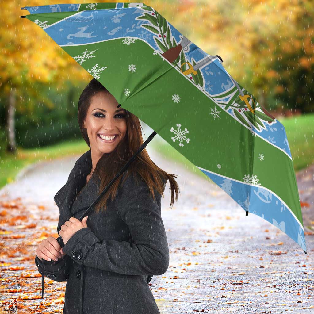 Guatemala Christmas Umbrella with Blue Green Christmas Quetzal Bird Gift and Coat of Arms - Wonder Print Shop