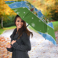 Guatemala Christmas Umbrella with Blue Green Christmas Quetzal Bird Gift and Coat of Arms - Wonder Print Shop