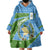 Guatemala Christmas Wearable Blanket Hoodie with Blue Green Christmas Quetzal Bird Gift and Coat of Arms - Wonder Print Shop