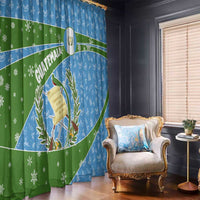 Guatemala Christmas Window Curtain with Blue Green Christmas Quetzal Bird Gift and Coat of Arms - Wonder Print Shop