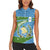 Guatemala Christmas Women Sleeveless Polo Shirt with Blue Green Christmas Quetzal Bird Gift and Coat of Arms - Wonder Print Shop