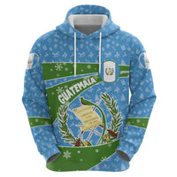 Guatemala Christmas Zip Hoodie with Blue Green Christmas Quetzal Bird Gift and Coat of Arms - Wonder Print Shop