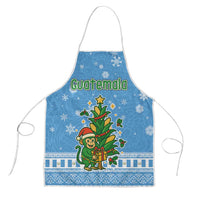 Guatemala Christmas Apron with Blue Christmas Monkey Tree Snowman and Snowflake - Wonder Print Shop