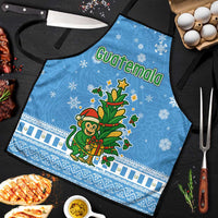 Guatemala Christmas Apron with Blue Christmas Monkey Tree Snowman and Snowflake - Wonder Print Shop