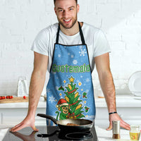 Guatemala Christmas Apron with Blue Christmas Monkey Tree Snowman and Snowflake - Wonder Print Shop