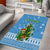 Guatemala Christmas Area Rug with Blue Christmas Monkey Tree Snowman and Snowflake - Wonder Print Shop