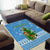 Guatemala Christmas Area Rug with Blue Christmas Monkey Tree Snowman and Snowflake - Wonder Print Shop