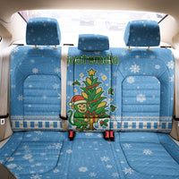 Guatemala Christmas Back Car Seat Cover with Blue Christmas Monkey Tree Snowman and Snowflake - Wonder Print Shop