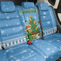 Guatemala Christmas Back Car Seat Cover with Blue Christmas Monkey Tree Snowman and Snowflake - Wonder Print Shop