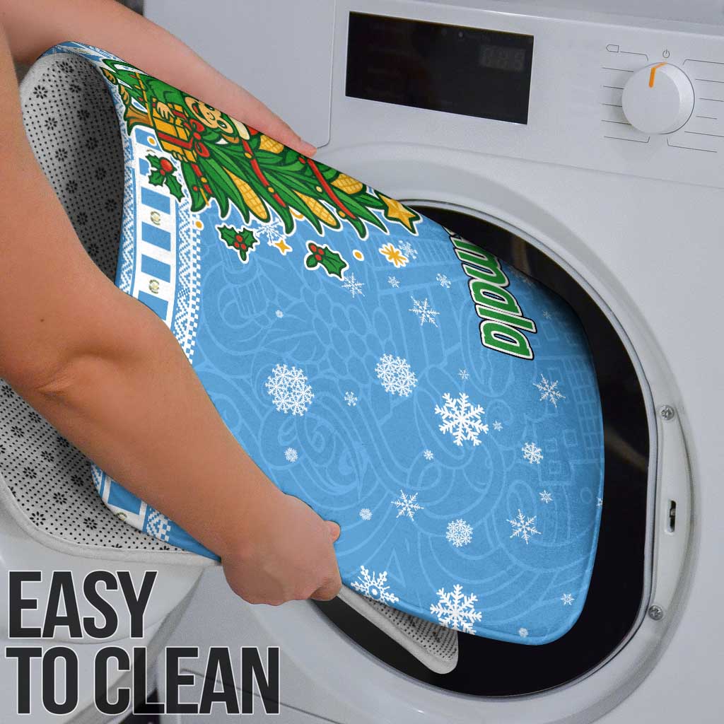 Guatemala Christmas Bathroom Set with Blue Christmas Monkey Tree Snowman and Snowflake - Wonder Print Shop