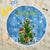 Guatemala Christmas Beach Blanket with Blue Christmas Monkey Tree Snowman and Snowflake - Wonder Print Shop