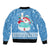 Guatemala Christmas Bomber Jacket with Blue Christmas Monkey Tree Snowman and Snowflake - Wonder Print Shop
