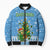 Guatemala Christmas Bomber Puffer Jacket with Blue Christmas Monkey Tree Snowman and Snowflake - Wonder Print Shop