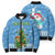Guatemala Christmas Bomber Puffer Jacket with Blue Christmas Monkey Tree Snowman and Snowflake - Wonder Print Shop