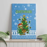 Guatemala Christmas Canvas Wall Art with Blue Christmas Monkey Tree Snowman and Snowflake - Wonder Print Shop