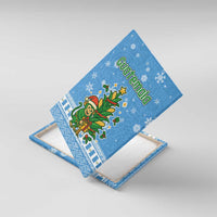 Guatemala Christmas Canvas Wall Art with Blue Christmas Monkey Tree Snowman and Snowflake - Wonder Print Shop