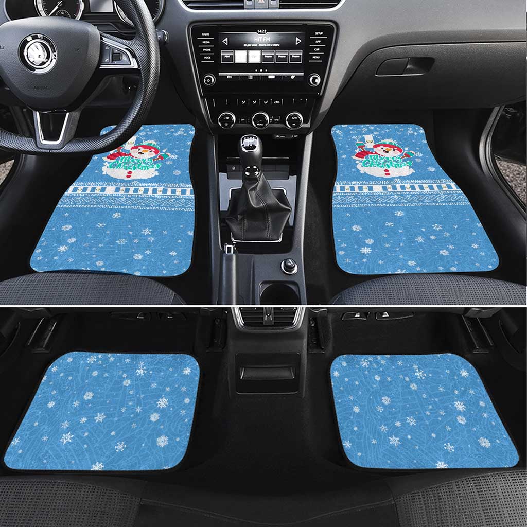 Guatemala Christmas Car Mats with Blue Christmas Monkey Tree Snowman and Snowflake - Wonder Print Shop