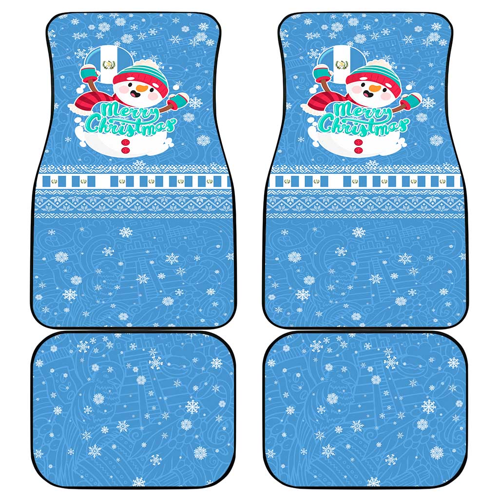 Guatemala Christmas Car Mats with Blue Christmas Monkey Tree Snowman and Snowflake - Wonder Print Shop