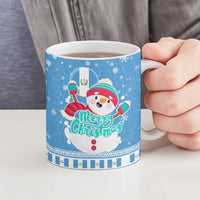 Guatemala Christmas Ceramic Mug with Blue Christmas Monkey Tree Snowman and Snowflake - Wonder Print Shop