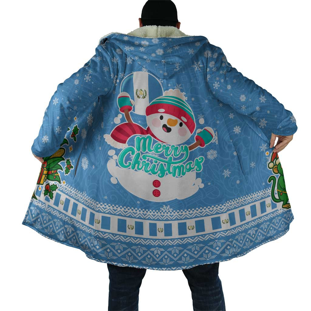 Guatemala Christmas Cloak with Blue Christmas Monkey Tree Snowman and Snowflake - Wonder Print Shop