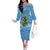 Guatemala Christmas Family Matching Off The Shoulder Long Sleeve Dress and Hawaiian Shirt with Blue Christmas Monkey Tree Snowman and Snowflake - Wonder Print Shop