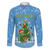Guatemala Christmas Family Matching Puletasi and Hawaiian Shirt with Blue Christmas Monkey Tree Snowman and Snowflake - Wonder Print Shop