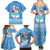Guatemala Christmas Family Matching Summer Maxi Dress and Hawaiian Shirt with Blue Christmas Monkey Tree Snowman and Snowflake - Wonder Print Shop