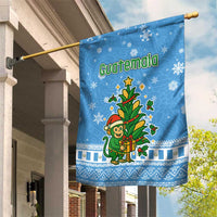Guatemala Christmas Garden Flag with Blue Christmas Monkey Tree Snowman and Snowflake - Wonder Print Shop