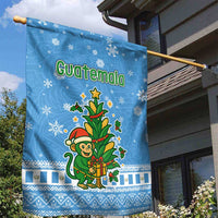 Guatemala Christmas Garden Flag with Blue Christmas Monkey Tree Snowman and Snowflake - Wonder Print Shop