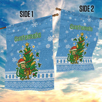 Guatemala Christmas Garden Flag with Blue Christmas Monkey Tree Snowman and Snowflake - Wonder Print Shop